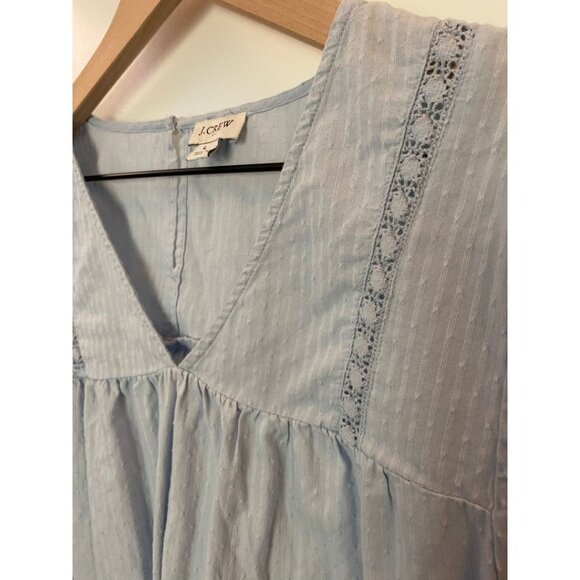 J Crew Women's Light Blue Blouse Lightweight Embroidered Women's Size Large - Picture 6 of 8